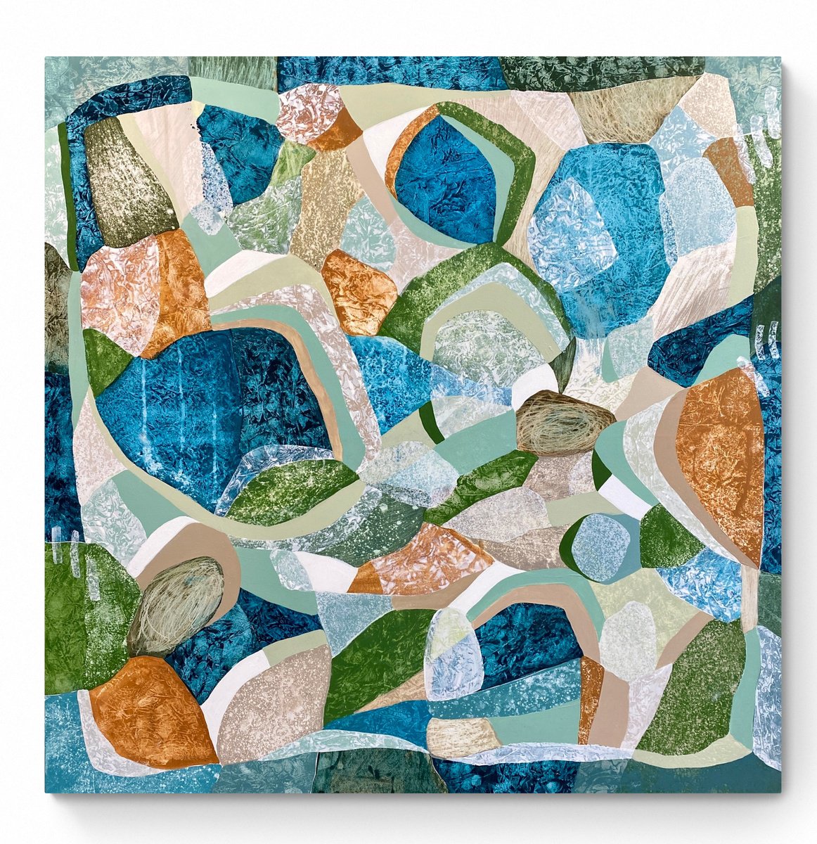 Abstract Acrylic Painting By Cristina Dalla Valentina, 39 X 39, Winter Tales, Original Artwork