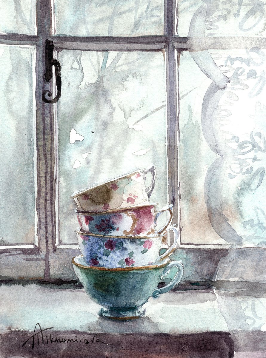 Cups by the Window by Anna Tikhomirova