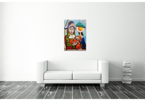 Capt Thomas Sabo and a bright orange Crab