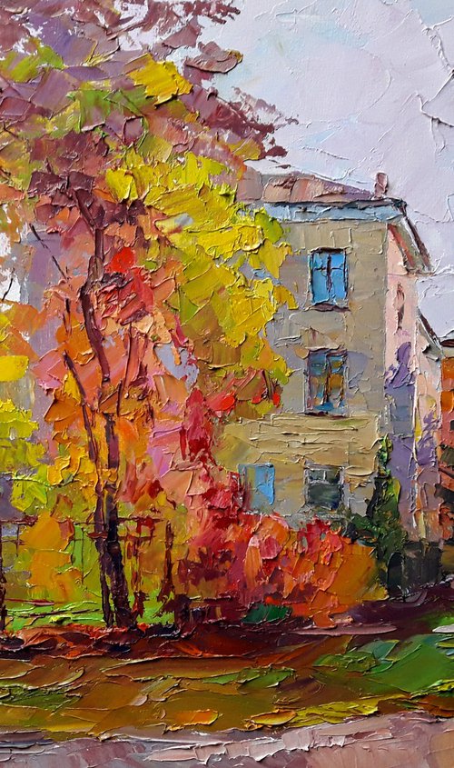 Cityscape with autumn by Boris Serdyuk