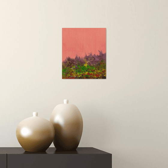 "flowers" wall decor square abstract oil painting contemporary romantic art with optimistic and positive energy