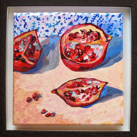 Still life with pomegranates