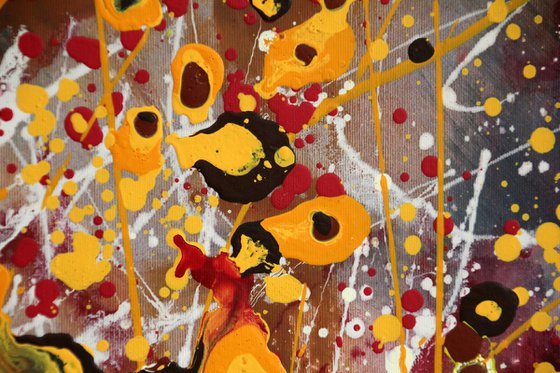 Folie Des Fleurs #3 - Extra large original abstract floral landscape