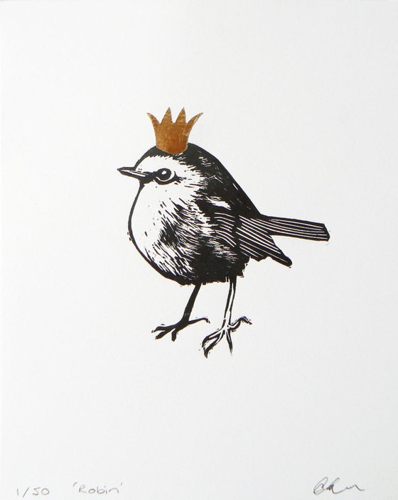 Robin linoprint