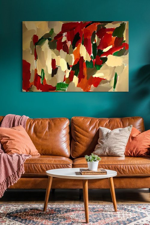 Mood 7/Orange acrylic painting by Ana Saut