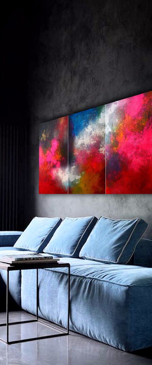 Abstract triptych / 3 in 1 / Performance N3 by Alex Senchenko