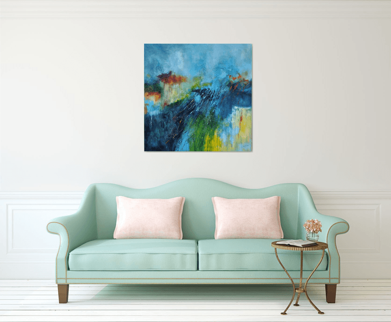 THE STREAM WITH BRIGHT FISH Acrylic painting by Frank Barnes | Artfinder