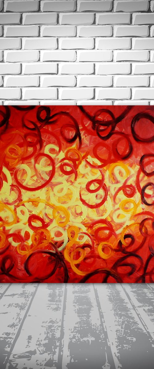 Lava Swirl (120 x 80 cm) XXL oil (48 x 32 inches) by Ansgar Dressler