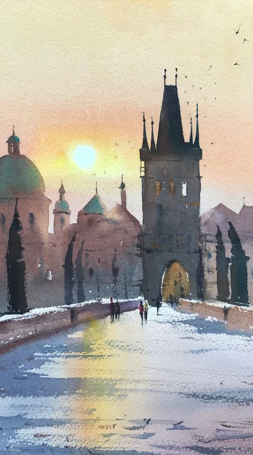 The Charles Bridge, Prague by Eugenia Gorbacheva