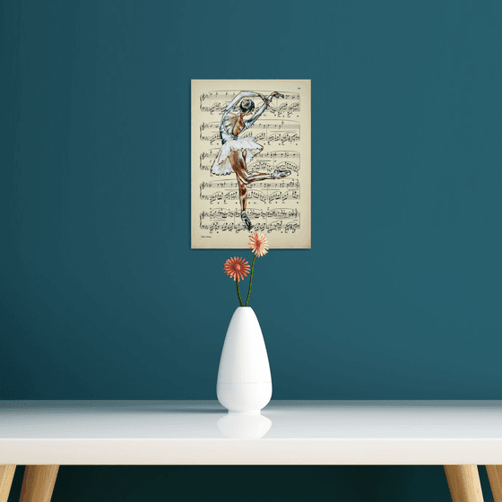 Ballerina XLIX- Vintage Music Page, GIFT idea