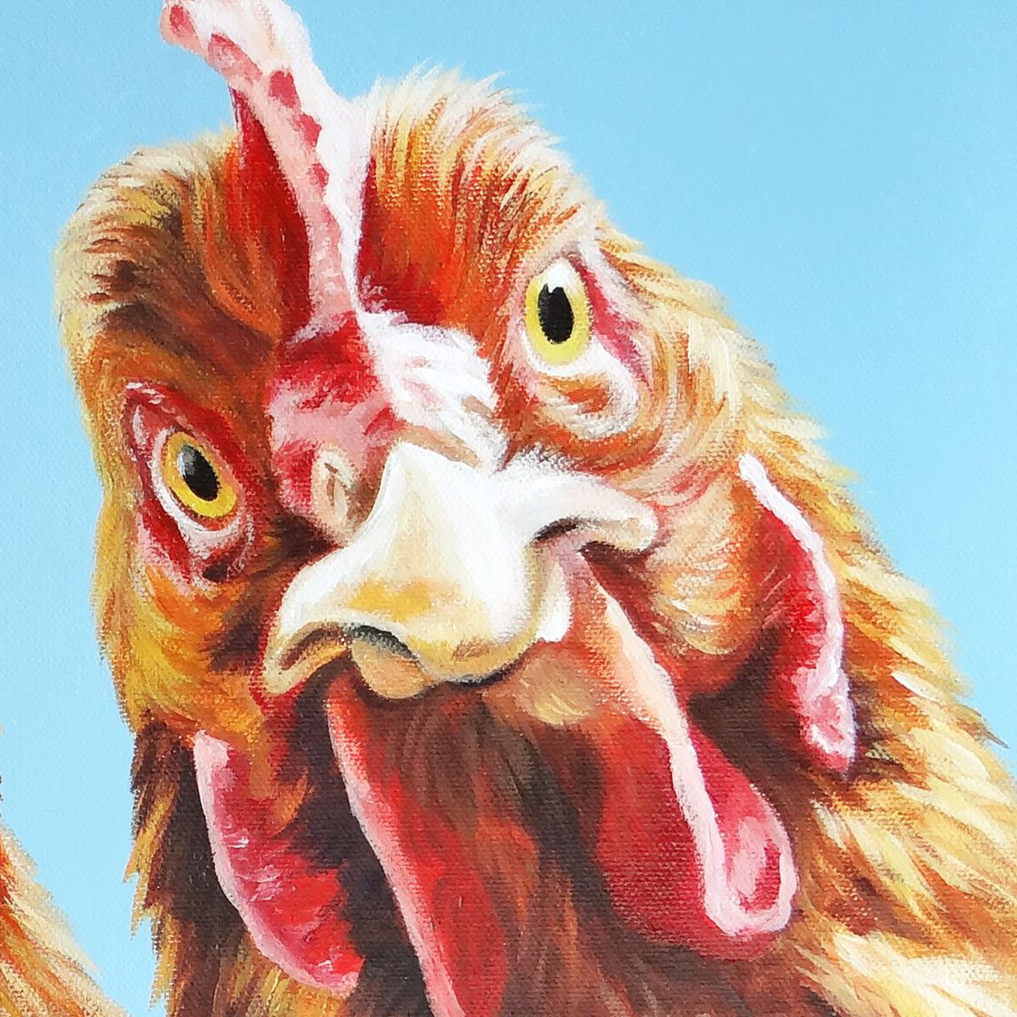 Who Are You Calling Chicken! Acrylic painting by Carson Artfinder