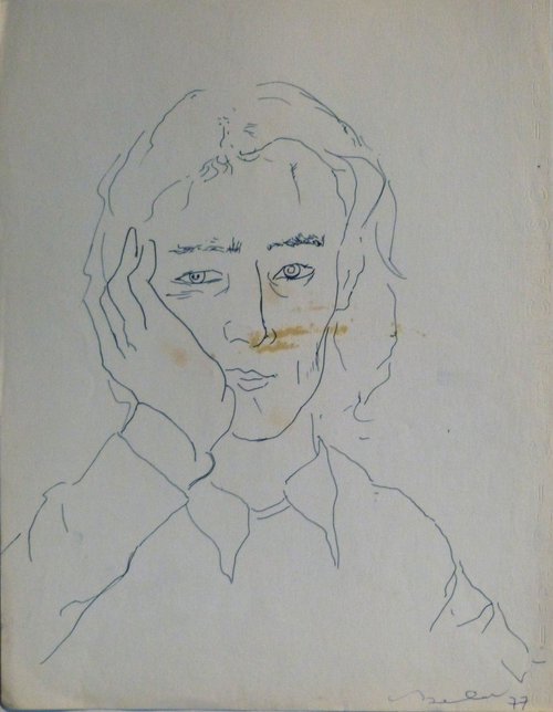 Self-portrait 1977, 31x24 cm by Frederic Belaubre