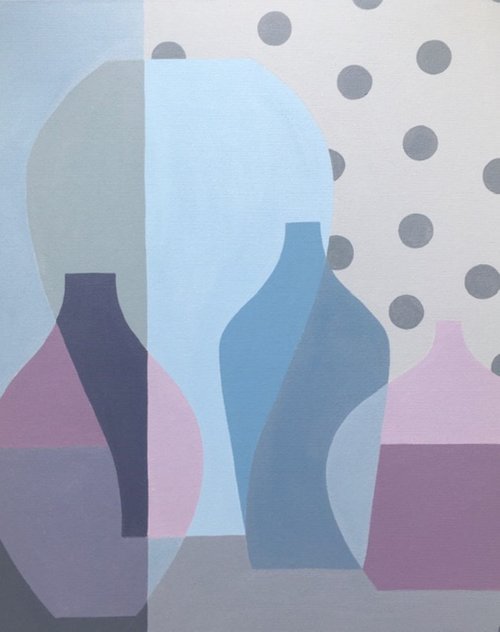 Mauve Vases with Grey Spots by Louise MacIntosh-Watson