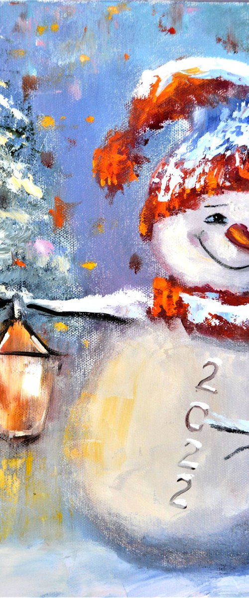 Happy snowman by Elena Lukina