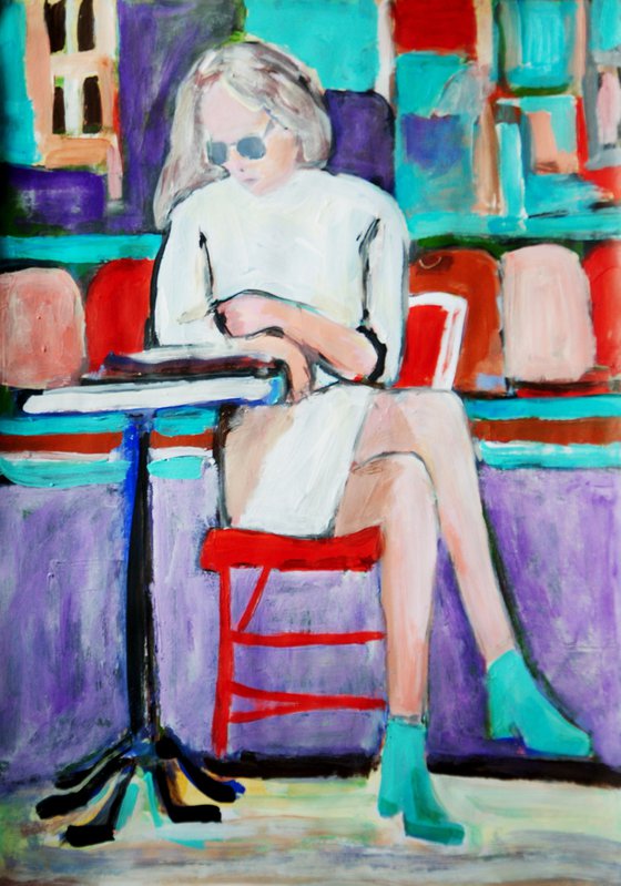 Woman with a book / 42 x 29.7 cm