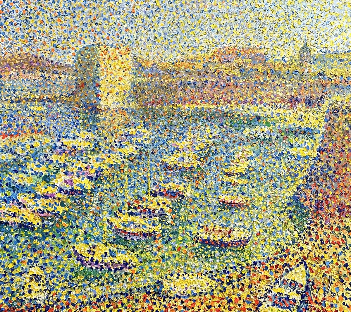 Impressionistic Landscape Oil Painting By Andrii Chebotaru, 35 X 31, Evening In Dubrovnik, Original Artwork