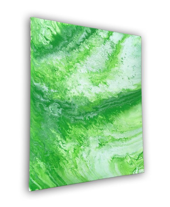 "Easy Being Green" - Original Abstract PMS Acrylic Painting - 16 x 20 inches