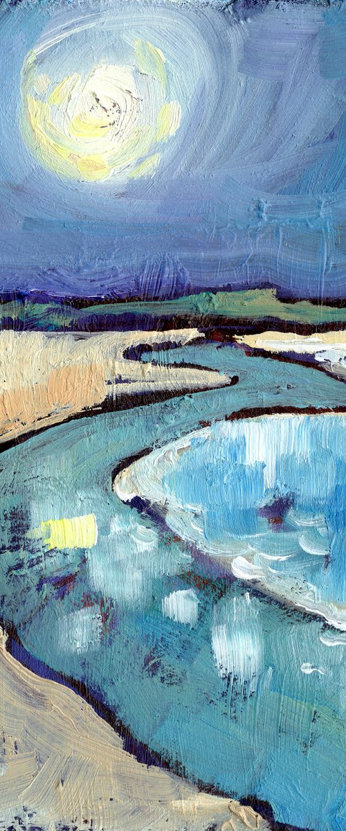 Sun Over Empty Beach by Mary Kemp