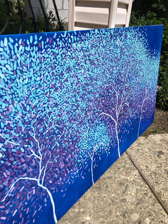 Blue winter forest