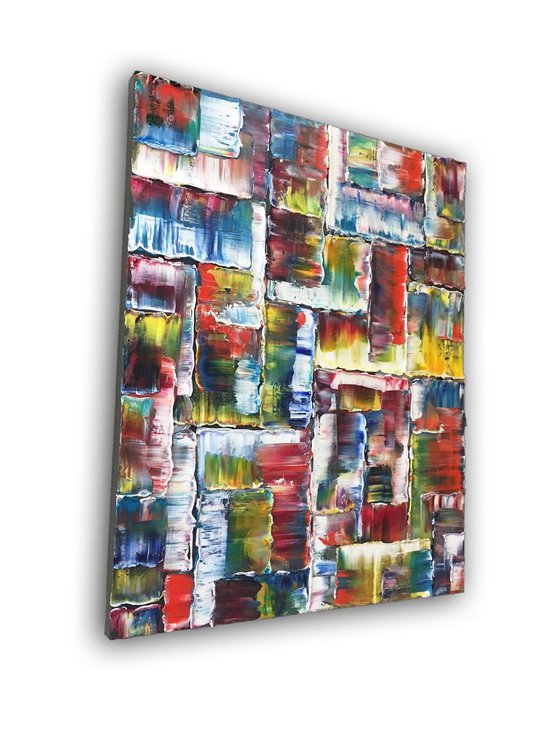 "Pile It On" - Original Highly Textured PMS Abstract Oil Painting On Canvas - 24" x 30"