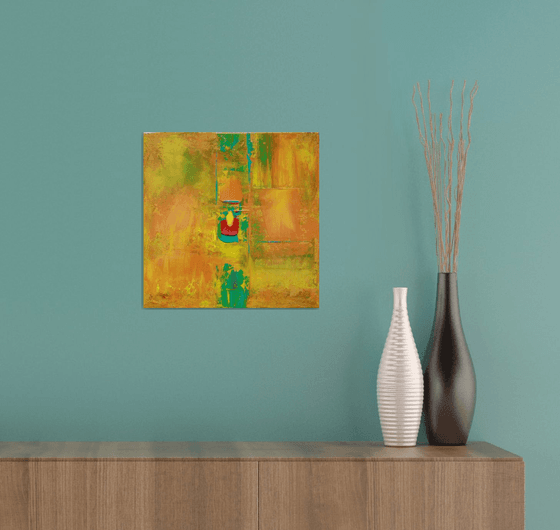 Abstract Orange Yellow Teal Concept