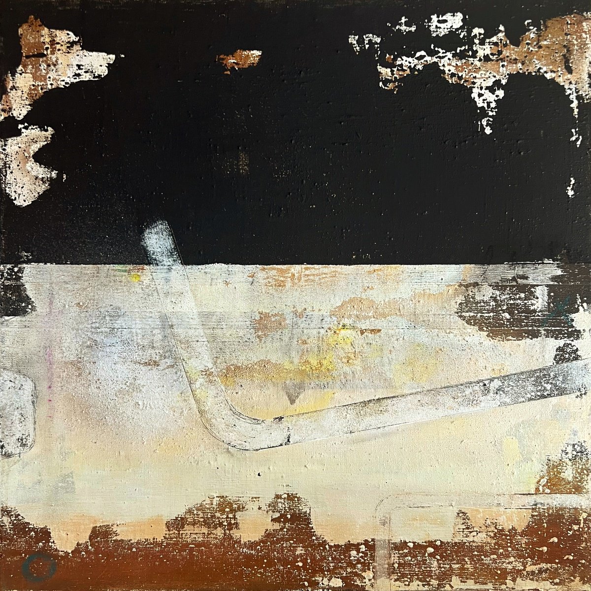 Abstract Painting By Sergio Aranda, 20 X 20", Broken Layer, Original Artwork