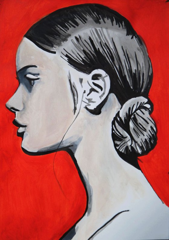 Portrait of a young woman / 42 x 29.7 cm