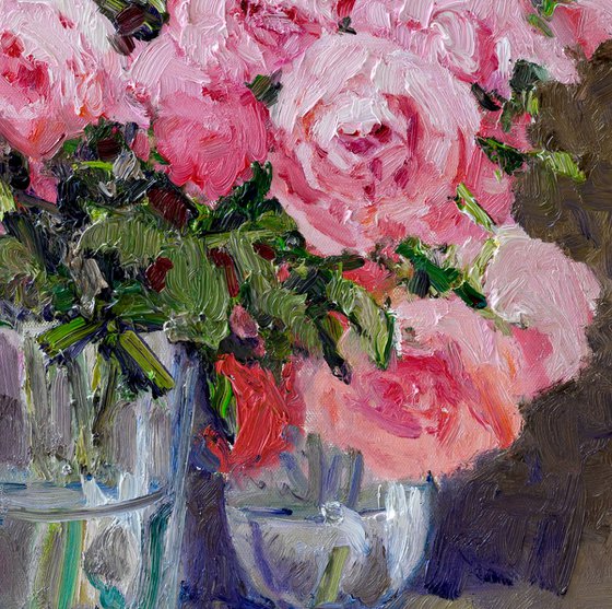 Vase of Pink Roses