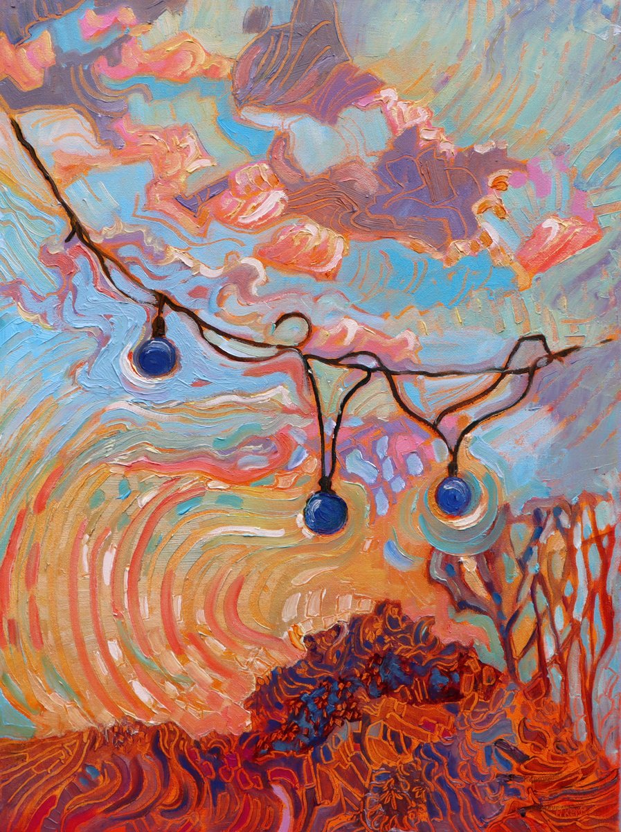 Impressionistic Landscape Oil Painting By Mary Kemp, 12 X 16", Lightbulb Moment, Original Artwork