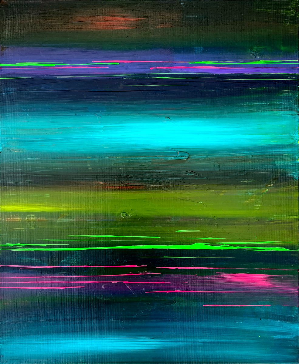 Organic Landscape Acrylic Painting By Randi Antonsen, 20 X 24", Impressions Of A Beach, Original Artwork