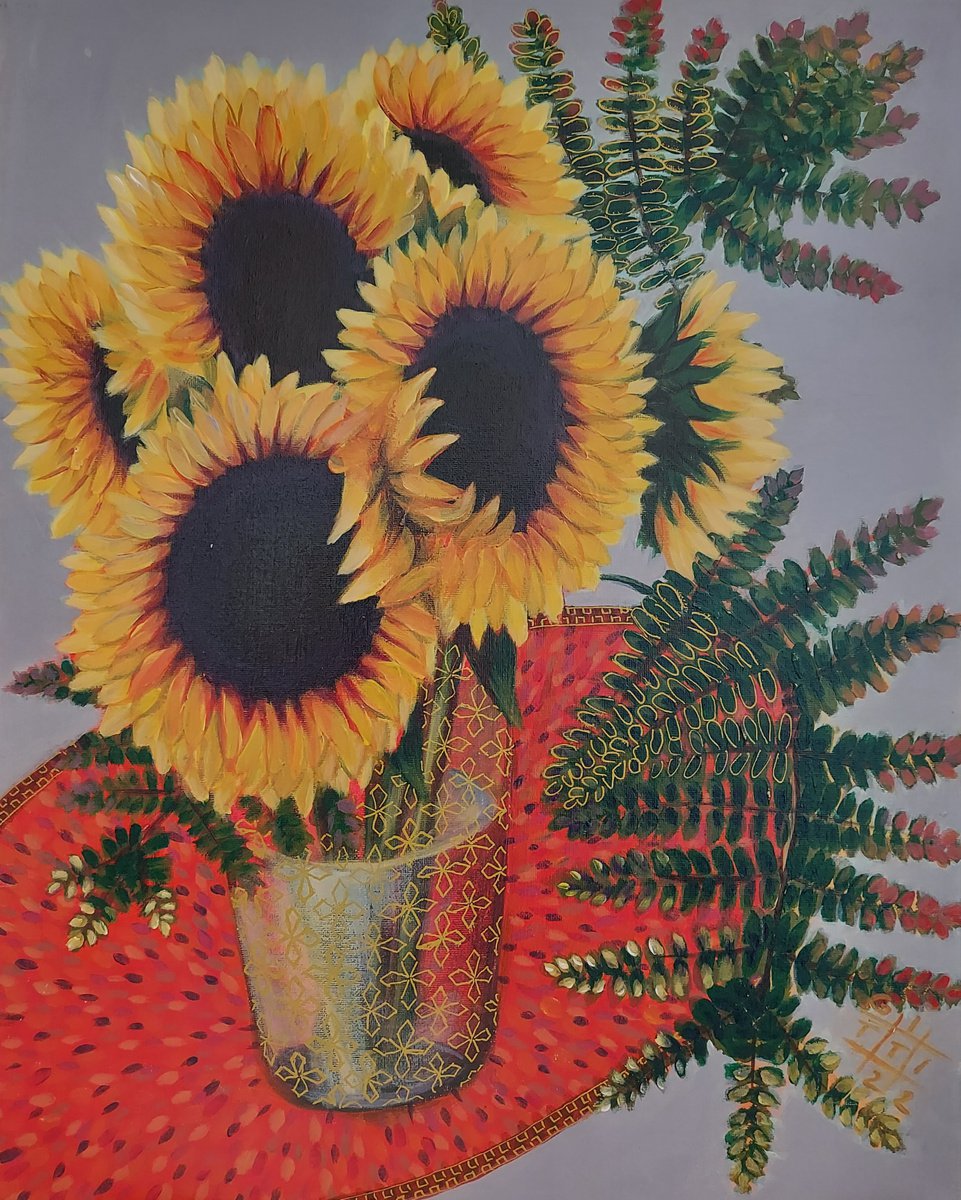 Sunflowers on table by GITTI gv