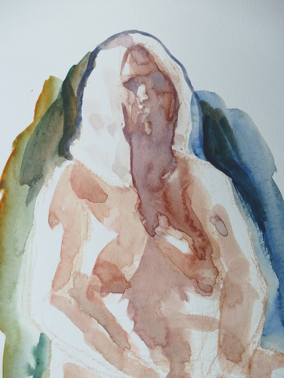 Seated female nude