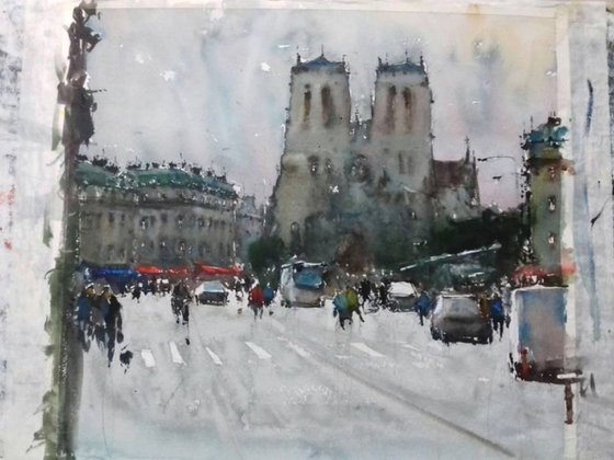 Paris Rainy Square