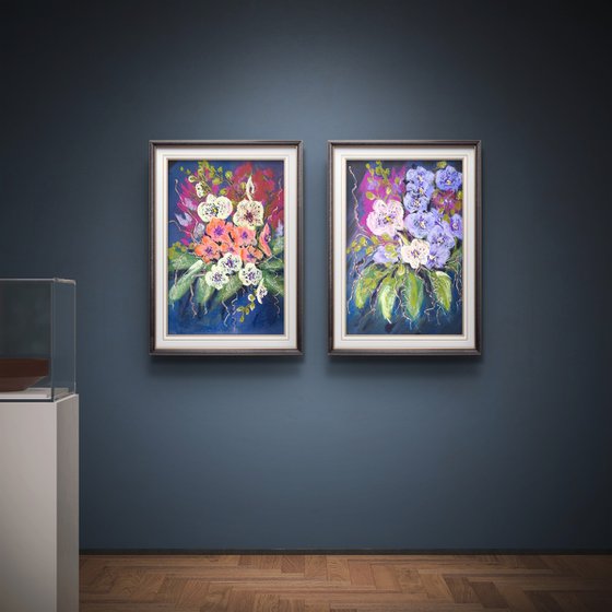 Wild orchids Set of 2 Pastel