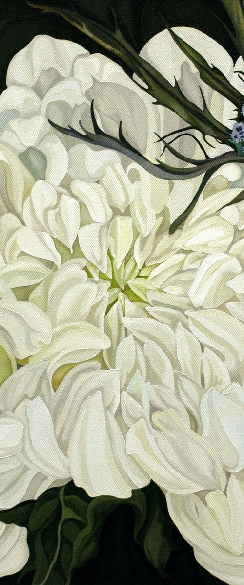 Chrysanthamum with thistle by Jo Beer