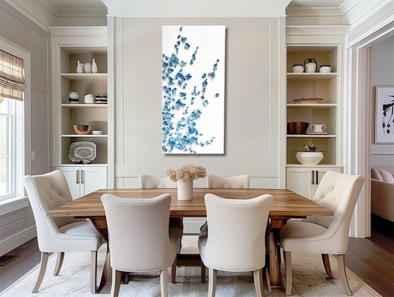 Whimsical Impermanence, blue #3 (24"x48")