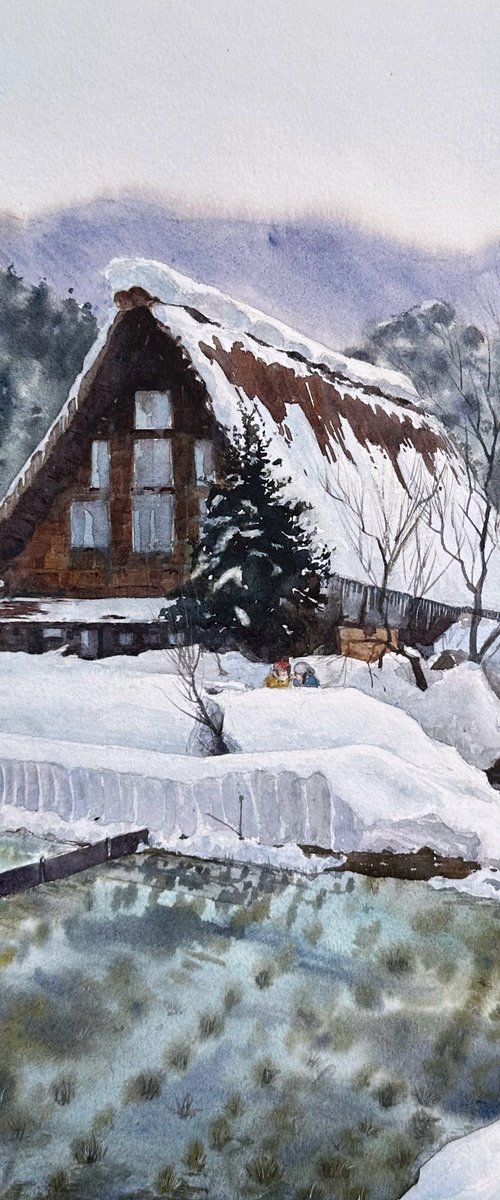 Winter in Shirakawa village by Leyla Kamliya