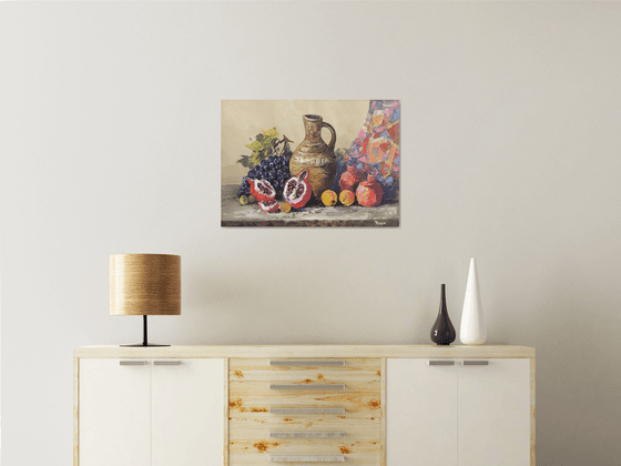 Clay Jug and Autumn Fruits