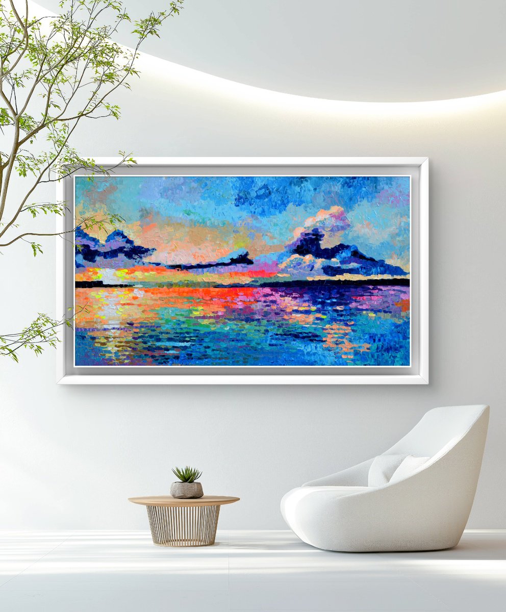 Colorful Sunrise - Seascape By Soos Tiberiu, 55 X 31, Artwork For Sale On Artfinder