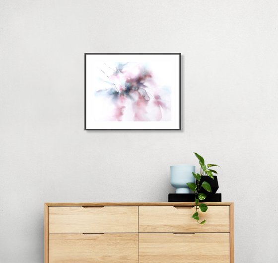 Abstract flowers in soft pastel colors