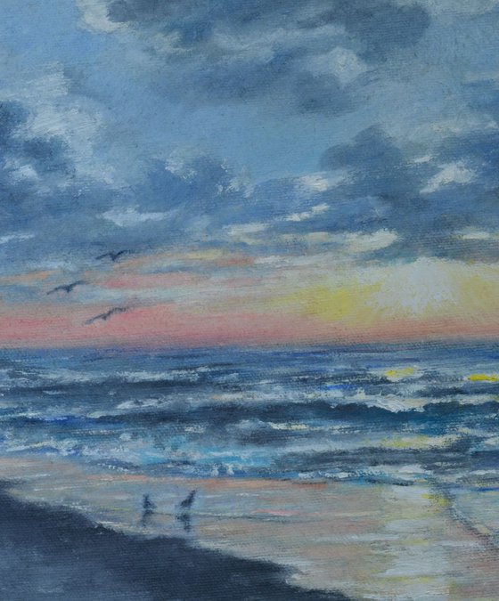 Myrtle Beach Sunrise - framed 10X13 oil seascape (SOLD)