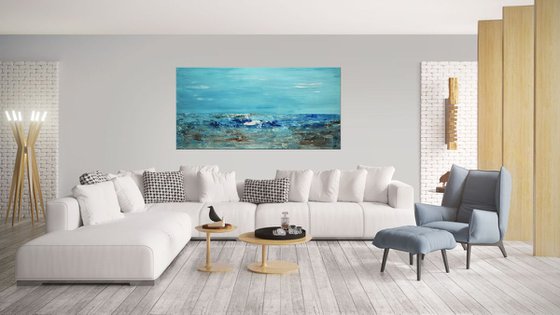 Ocean View  - Abstract Art - Acrylic Painting - Canvas Art - Abstract Painting - Modern Seascape -  Statement Painting