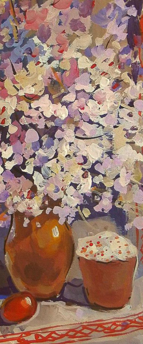 easter holidays, original painting 34х27.5 cm by Sergey  Kachin