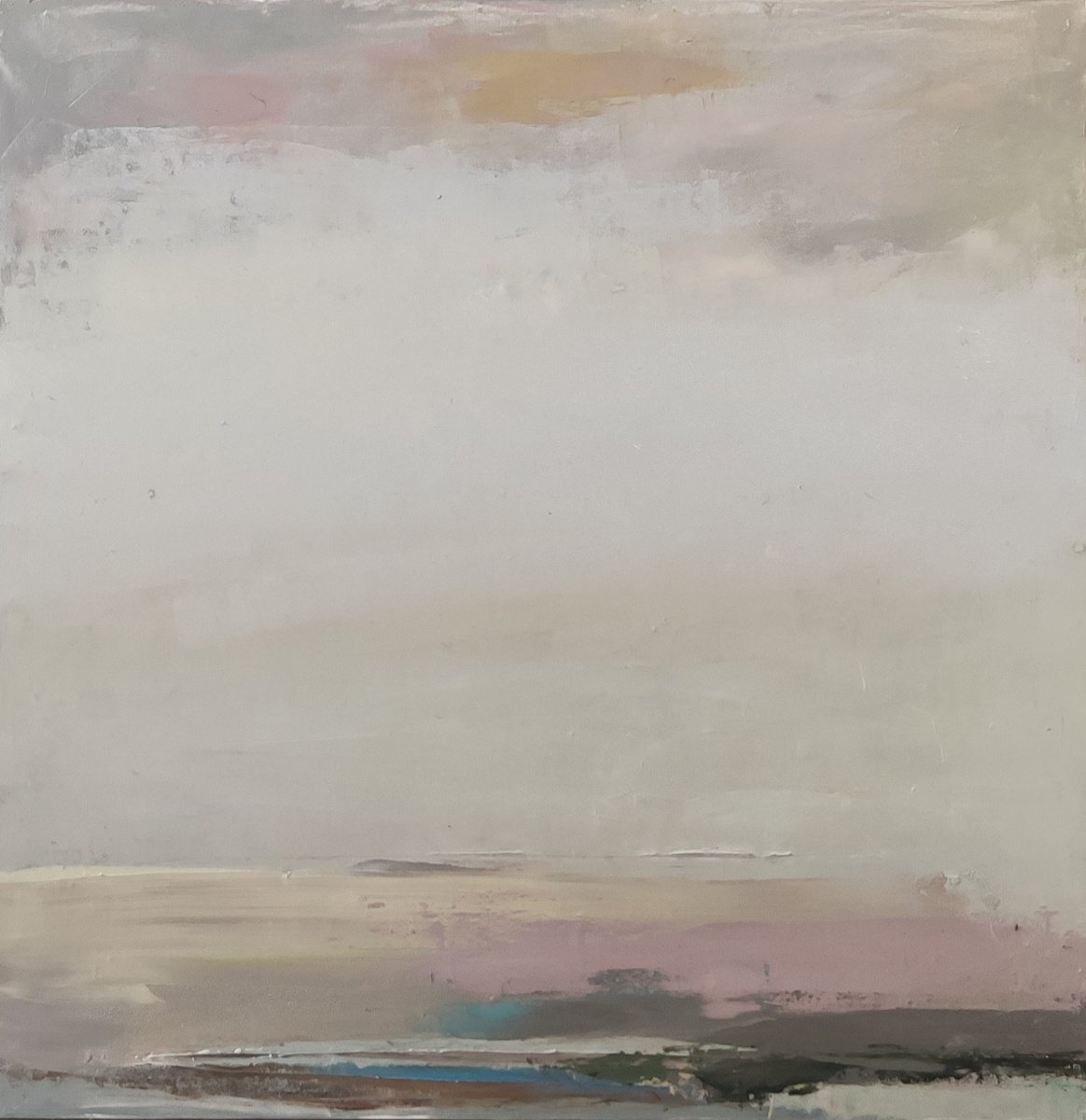 Abstract Landscape Oil Painting By Viktoria Shvoren, 28 X 28", Serene, Original Artwork