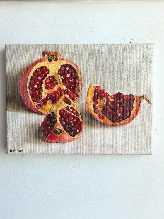 Pomegranate on white