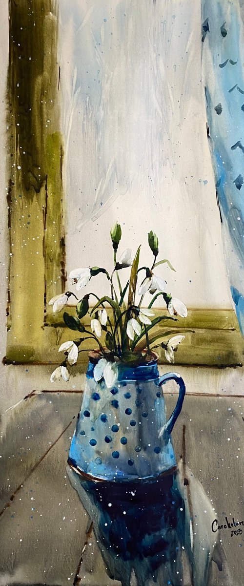 Sold Watercolor “Spring is coming", perfect gift by Iulia Carchelan