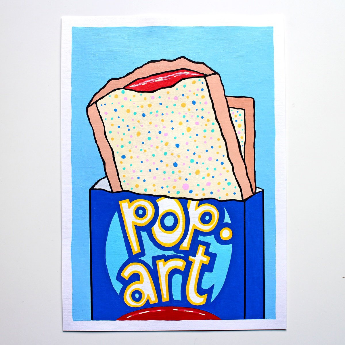 Pop Art Pop Tart Painting On A4 Paper by Ian Viggars
