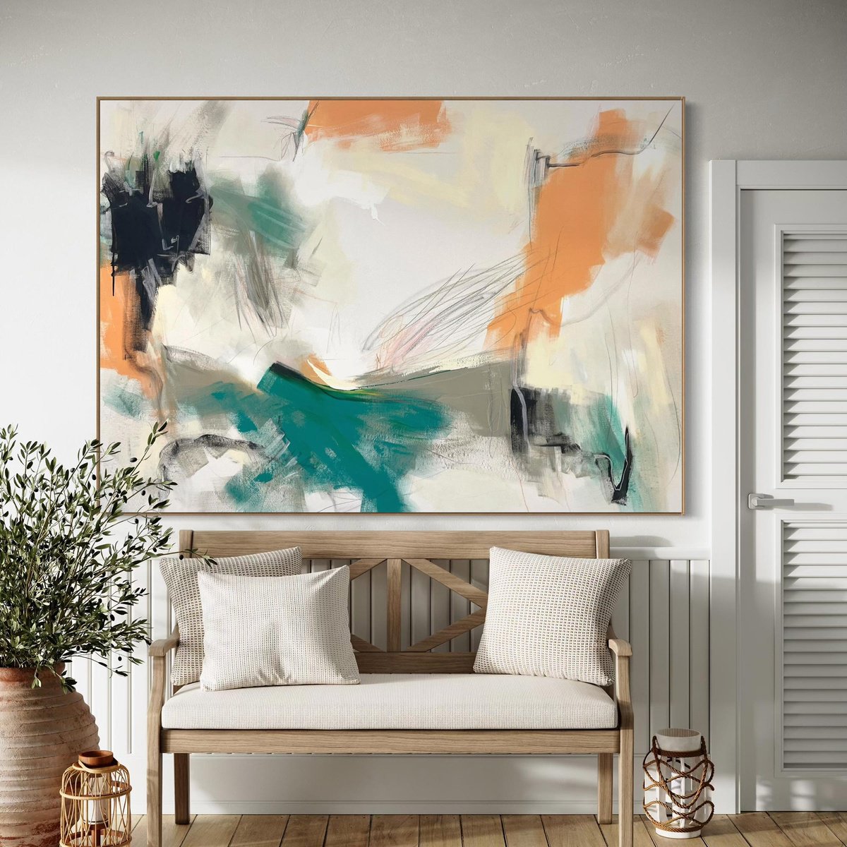 Expressive Abstract Acrylic Painting By Cheryl Harrison, 67 X 47, The Journey, Original Artwork