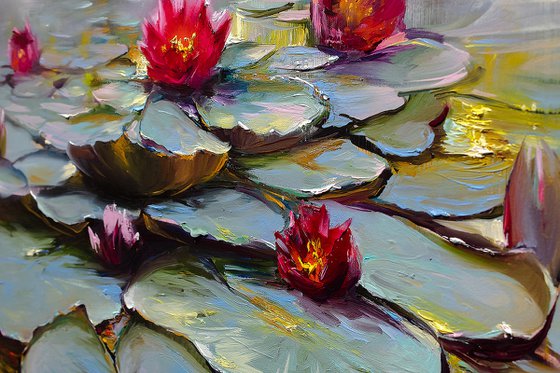 Symphony of Life: Blooming Water Lilies