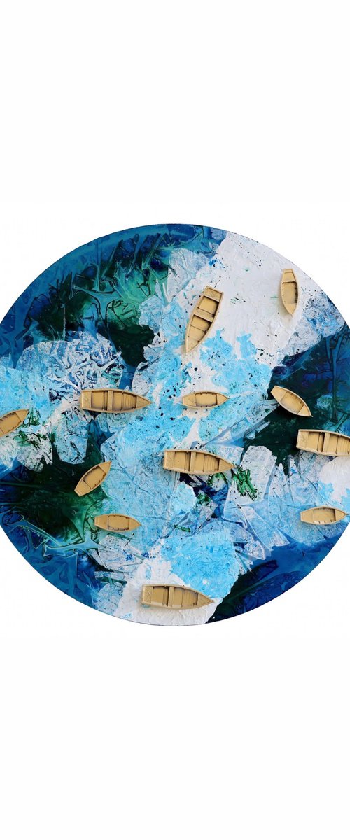 Sailing toward abundance by Poovi Art